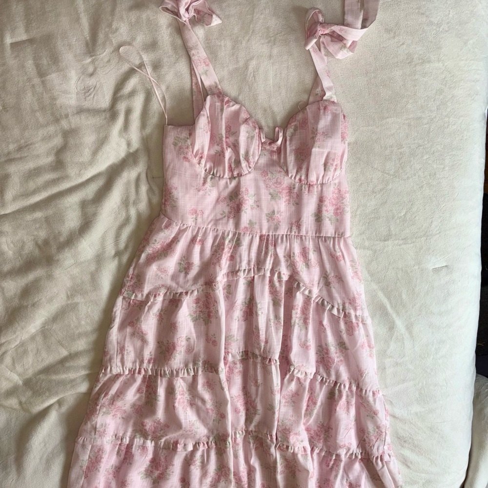 Francesca's Collections Pink Floral Dress
